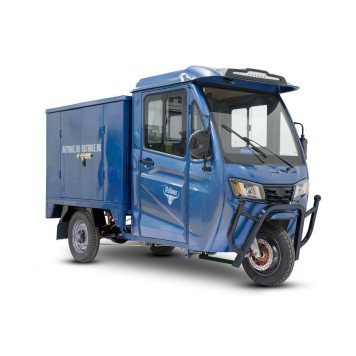 Грузовой электротрицикл Rutrike КАРГО Кабина Дуал NEXT 72V 2000W (темно-синий матовый-3239)