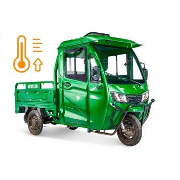 Грузовой электротрицикл Rutrike КАРГО Кабина обогрев 1500 60V1000W (Зеленый-2839)