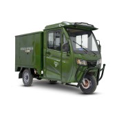 Грузовой электротрицикл Rutrike КАРГО Кабина Дуал NEXT обогрев 72V 2000W (темно-зеленый-3351)