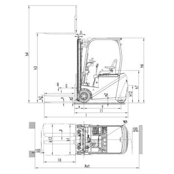 Мини Электропогрузчик OXLIFT MPX12 3000 мм-10
