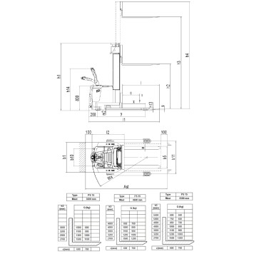 Самоходный Штабелер OXLIFT PS15 5500 мм 1500 кг 300 Ач Li-ion EPS с платформой для оператора-7