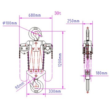 Таль ручная цепная TOYO KII 30T 12F 12М-4