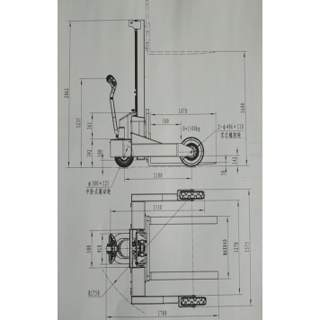 Самоходный Штабелер для Бездорожья OXLIFT AX1516RT 1600 мм 1500 кг-5
