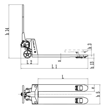 Ручная Гидравлическая Тележка Длинновильная OXLIFT OX25-L1500 1500 мм 2500 кг-3