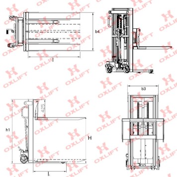 Ручной Гидравлический Штабелер OXLIFT HS1025 2500 мм 1000 кг-1
