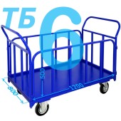 Тележка платформенная с трубчатыми бортами ТБ 6 (г/п 300-550 кг, 800х1200 мм, колёса на выбор)