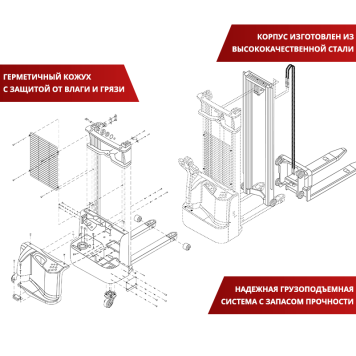 Самоходный Штабелер OXLIFT AX12 3500 мм 1200 кг-3