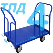 Тележка платформенная с двумя ручками ТПД 4 (г/п 300-550 кг, 600х1200 мм, колёса на выбор)