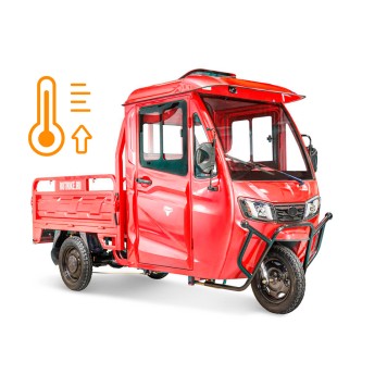 Грузовой электротрицикл Rutrike КАРГО Кабина обогрев 1500 60V1000W (Красный-2840)