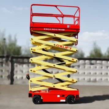 OXLIFT QZ-050-110 Самоходный (поводковый) подъемник ножничного типа с питанием от АКБ 11000 мм 500 кг-1