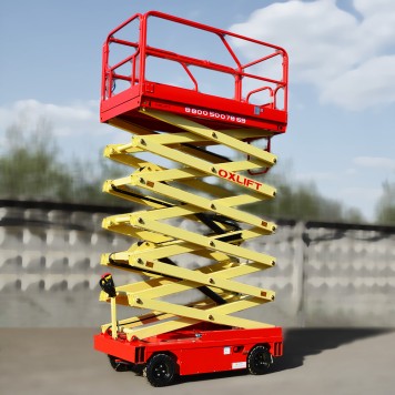OXLIFT QZ-050-110 Самоходный (поводковый) подъемник ножничного типа с питанием от АКБ 11000 мм 500 кг-2