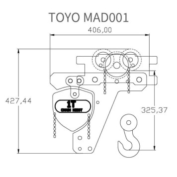 Таль ручная цепная УСВ TOYO MAD 1T 1F 12M-2