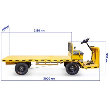 Платформенная тележка электрическая Rutrike ТРАНСПОРТЕР 3000-1