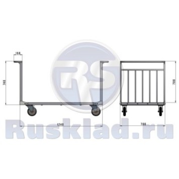 Тележка усиленная каркасная с двумя ручками. ТТД 7 800х1400-1