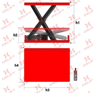 Гидравлический Подъемный Стол OXLIFT OXNY-200 1000 мм 2000 кг 1300х850 мм-5