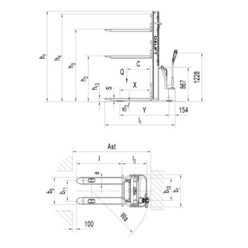Самоходный Штабелер OXLIFT AX1526LC 2600 мм 1500 кг Li-ion-5