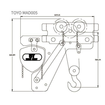 Таль ручная цепная УСВ TOYO MAD 5T 2F 3M-2