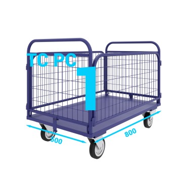 Тележка платформенная со складываемыми ручками и съемными бортами ТС РС 1 500х800