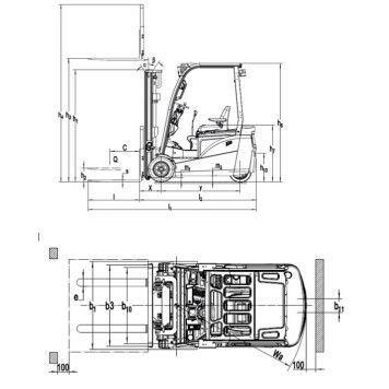 Электропогрузчик Вилочный OXLIFT FE3D20N 3000 мм 2000 кг SS Li-ion, АКБ 80V/277Ah, з/у 80V/100A