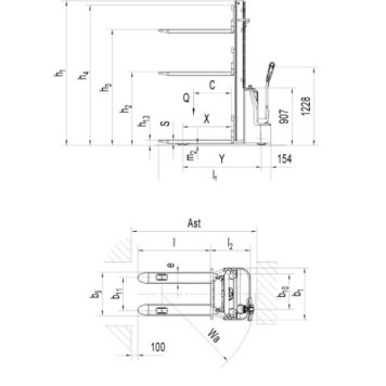 Самоходный Штабелер OXLIFT AX15 3600 мм 1500 кг-1