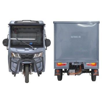 Грузовой электротрицикл Rutrike КАРГО Кабина Дуал NEXT обогрев 72V 2000W (Серый-3349)-14