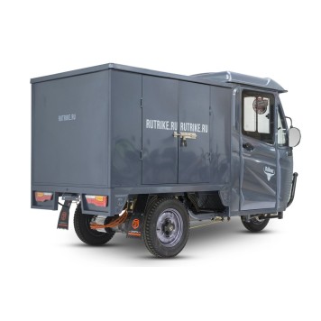 Грузовой электротрицикл Rutrike КАРГО Кабина Дуал NEXT обогрев 72V 2000W (Серый-3349)-10