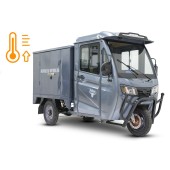 Грузовой электротрицикл Rutrike КАРГО Кабина Дуал NEXT обогрев 72V 2000W (Серый-3349)