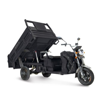 Грузовой электрический трицикл Rutrike D5 1500 гидравлика (72V1500W) (Черный матовый)
