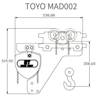Таль ручная цепная УСВ TOYO MAD 2T 1F 3M-2