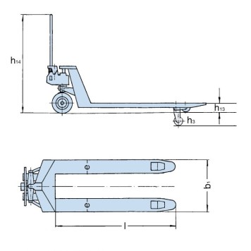 Гидравлическая тележка БТ 25-115 (г/п 2500 кг) (Стальной Богатырь)-1